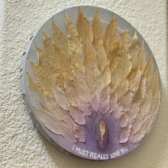 “I Must Really Love You" | Original Art Pressed Leaf Mixed Media - Picture 2 of 5